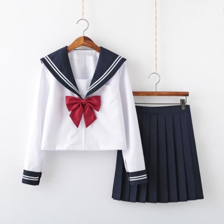 サイズS【セーラー服】ネイビー 半袖 執念深く 上下セット 女子