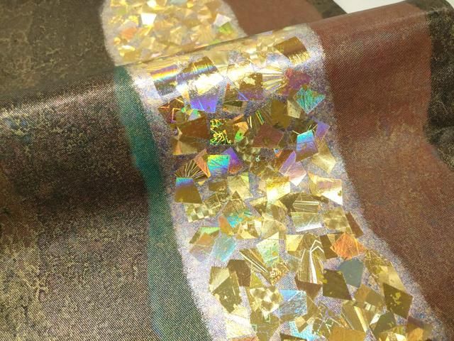 帯1396 ●金彩友禅作家 堀省平 高級 正絹 落款 六通 袋帯 平和屋着物○金彩友禅作家 金彩の魔術師 堀省平 金煌織 六通柄