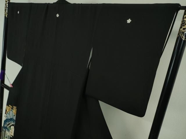 平和屋本店□極上 創業460年・千總 色留袖 駒刺繍 葡萄蔦の葉文 金彩