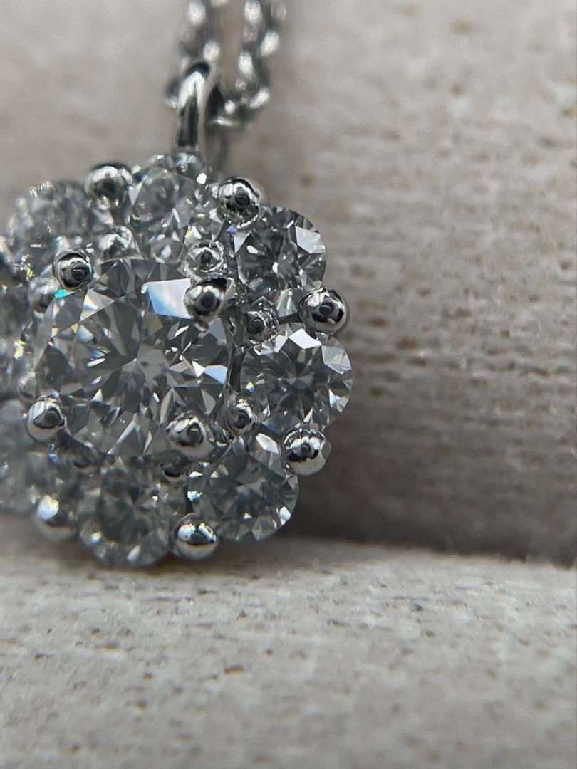 専用JQ370★高級 ダイヤモンド1.266ct プラチナ ネックレス 鑑定付 ダイヤモンド プラチナネックレス(計0.1カラット/ローズカット