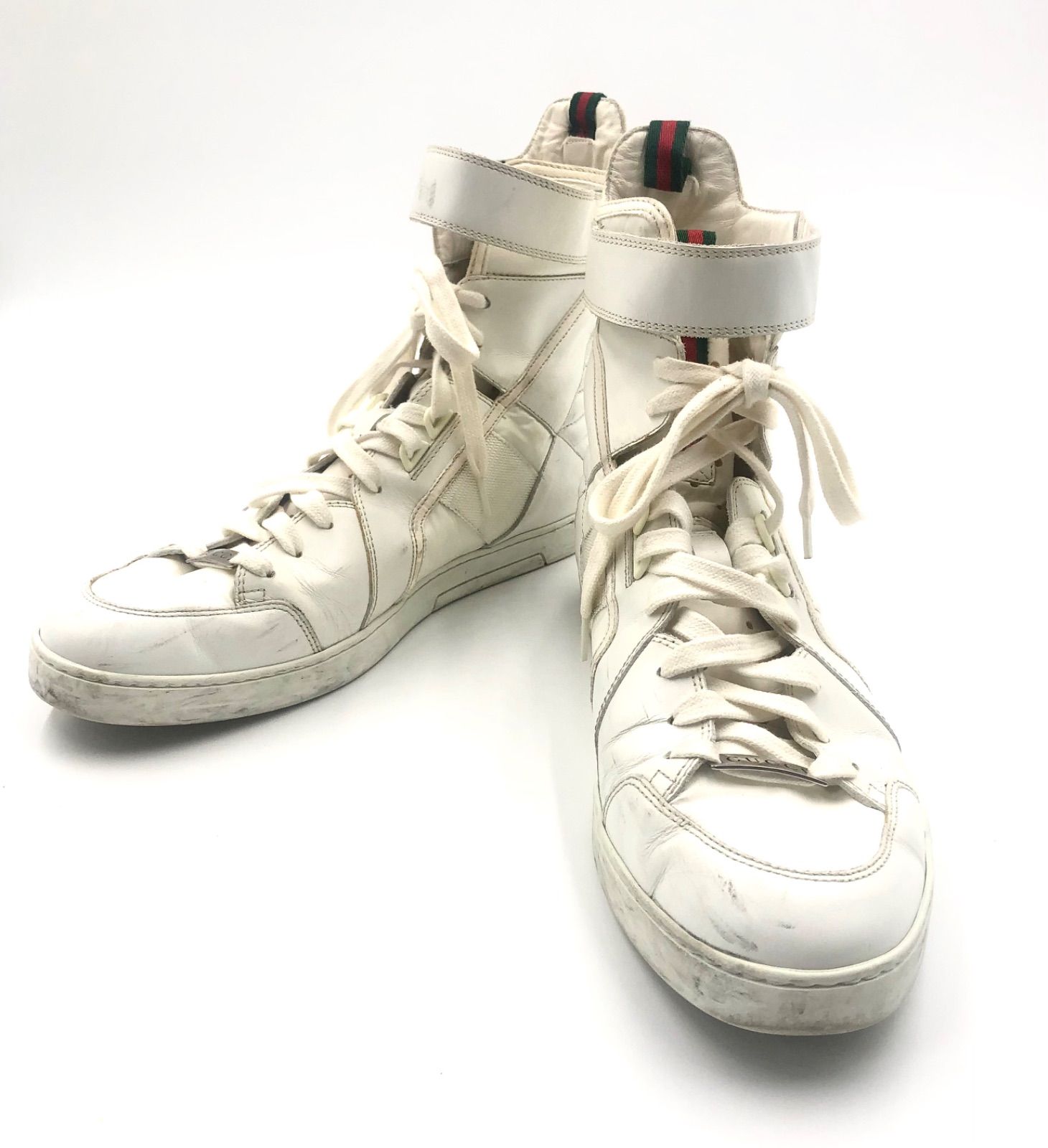 Gucci グッチ　スニーカー　ハイカット　シェリーライン　ホワイト　ロゴ Gucci グッチスニーカーハイカットシェリーラインホワイトロゴ