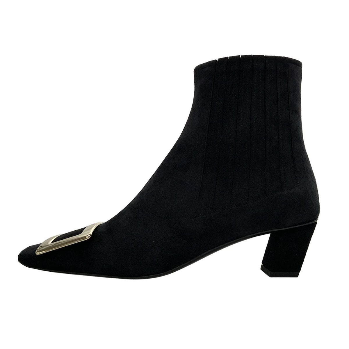 RogerVivier ロジェヴィヴィエ ブーティ 36 1|2 レディース チェルシーブーツ RVW00630330 HR0B999 黒 サイズ 36.5|メタルバックル