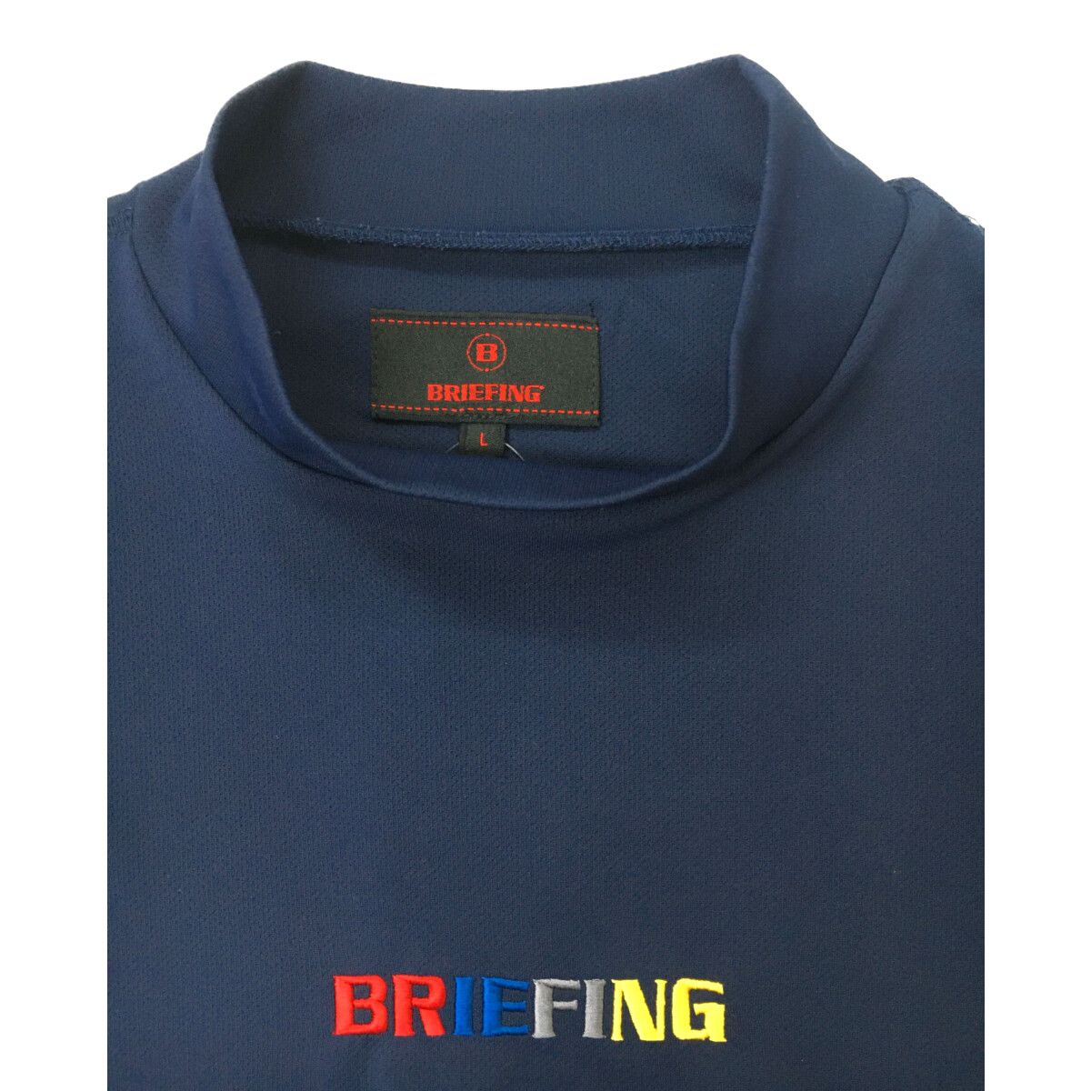 メンズ ブリーフィング BRIEFING 長袖シャツ L 紺 ネイビー モック