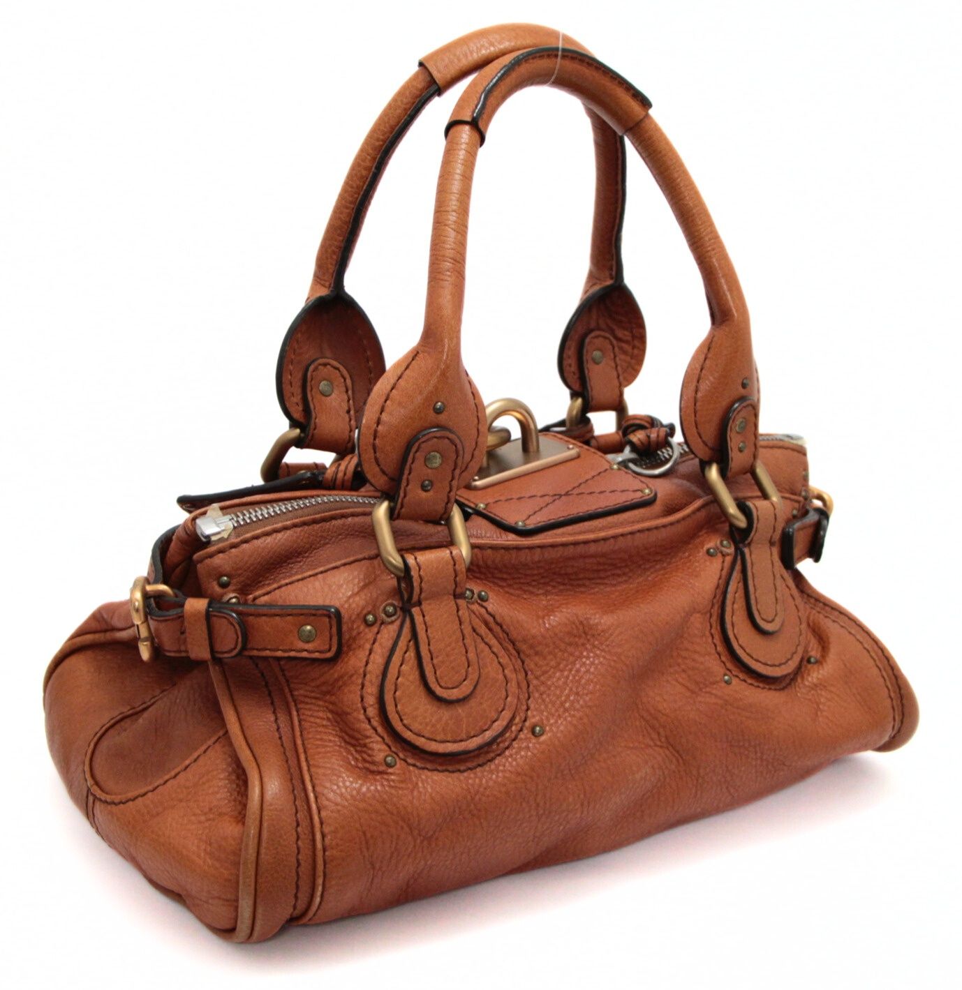 美品　Chloe クロエ　パディントン　ハンドバッグ　ダークブラウン　レザー クロエ Chloe パディントン ハンドバッグ レザー ブラウン