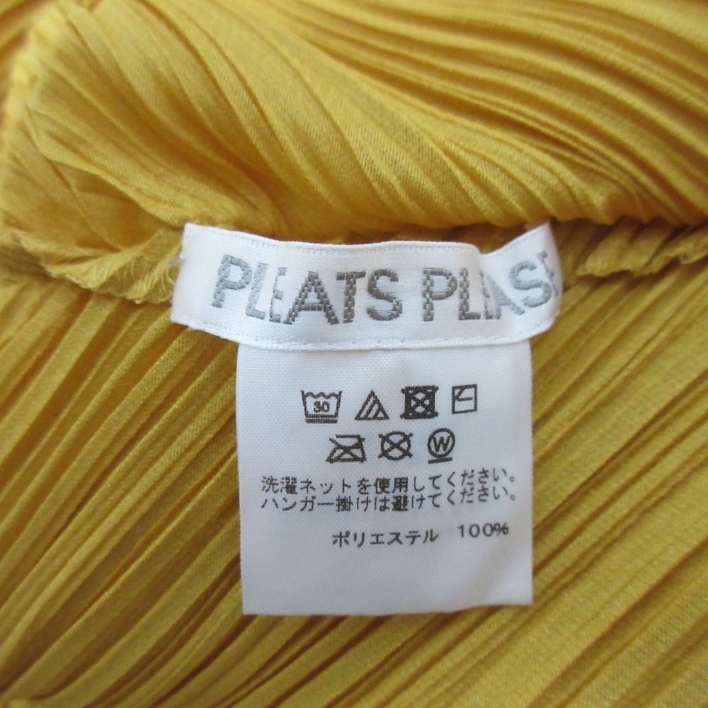 美品 21AW PLEATS PLEASE プリーツプリーズ ミニワンピース チュニックブラウス PP13-JT501 サイズ3 イエロー レディース 美品 21AW PLEATS PLEASE プリーツプリーズ ミニワンピース チュニック