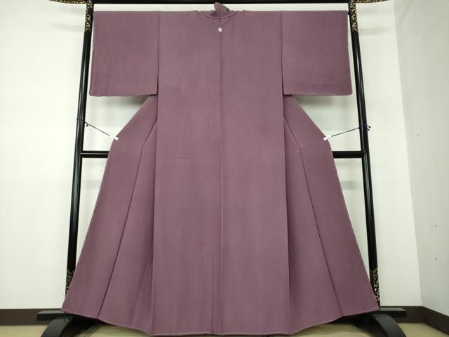 平和屋着物●上質な色無地 葡萄色 正絹 DAAY1491ps