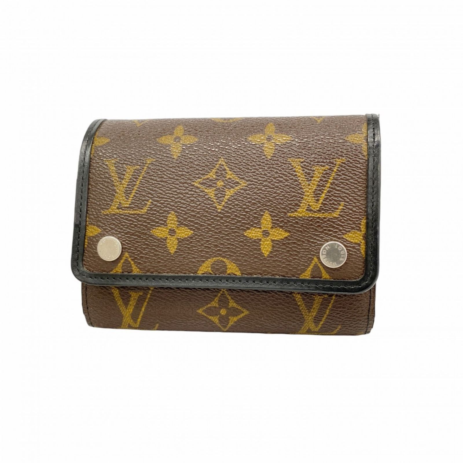 ルイ ヴィトン Louis Vuitton ルイ ヴィトン 三つ折り財布 モノグラム マカサー ポルトフォイユコンパクト M60167 ブラウン ブラックメンズ P1302705