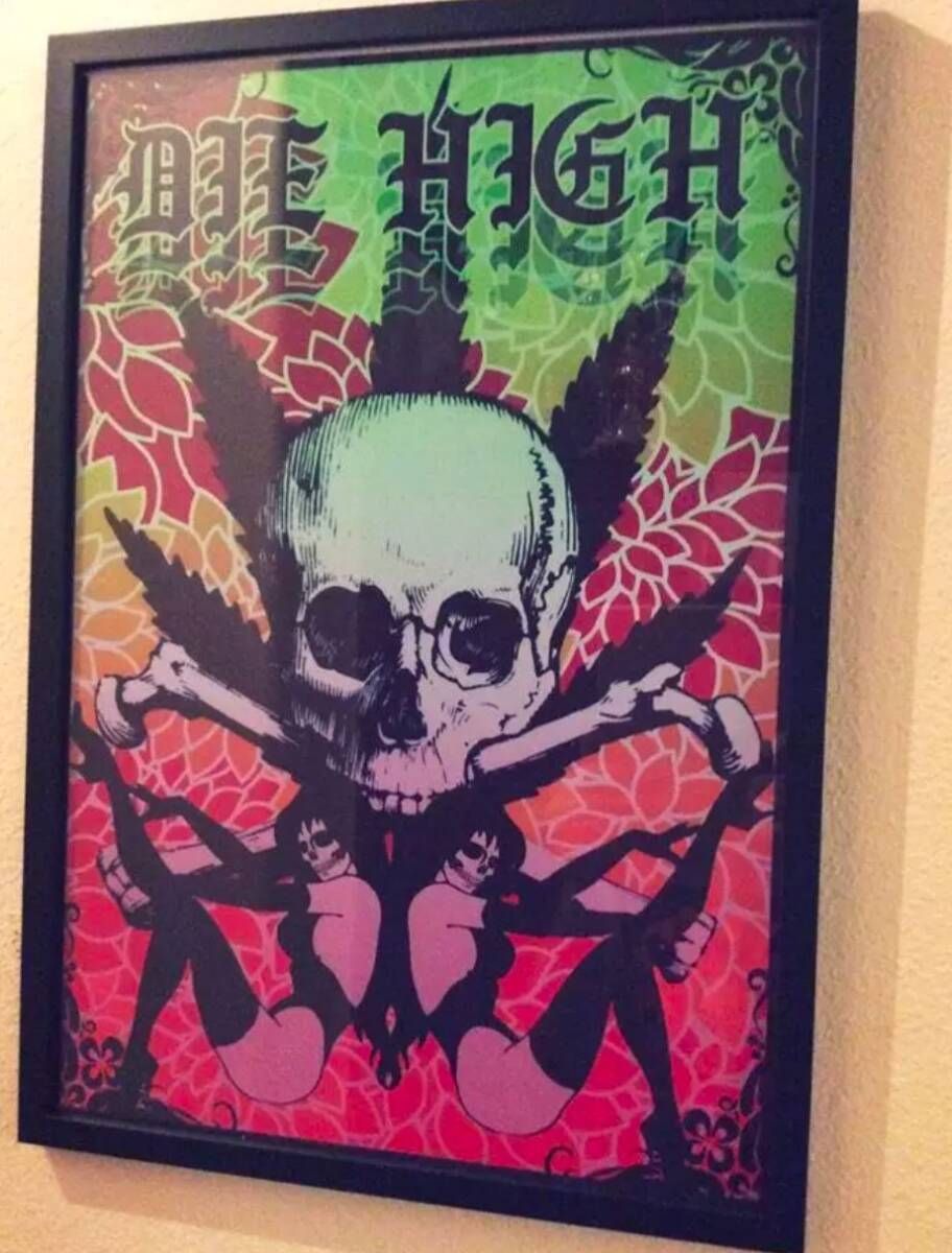 スカル ピンナップ ハーレー ポスター Vintage マリファナ ショベル