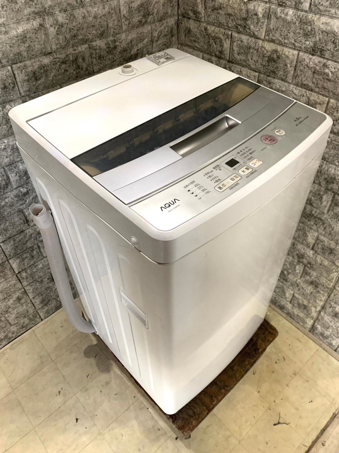 在庫処分 #124 洗濯機　アクア　AQW-S4M(W) 2023年製 AQW-S4M | 容量4.5kg | 全自動洗濯機 | アクア株式会社（AQUA）