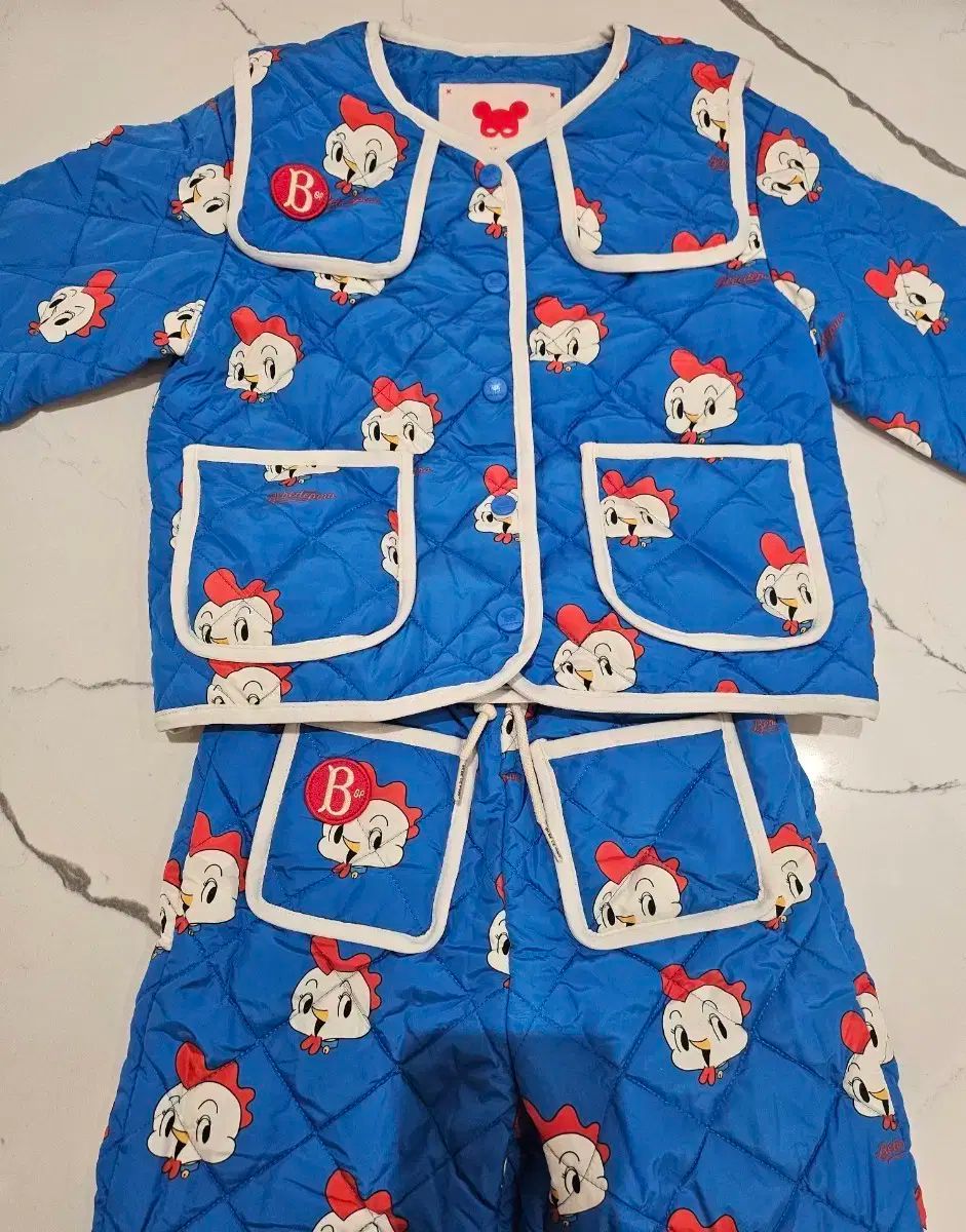 BEBE DE PINO ベベデピノ オール オーバー レコール キルティングジャケット トップ|ボトム セット 120