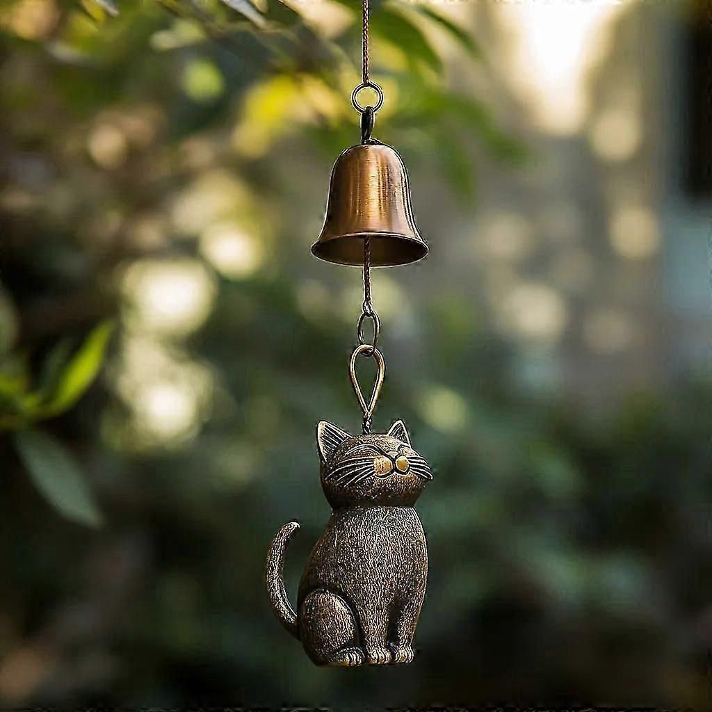 猫の風鈴ユニークな猫の庭の装飾屋外の猫の像をテーマにしたギフト猫愛好家のための風鈴猫愛好家の女性を吊るす記念品風 xzdshss