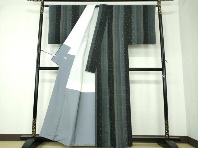 平和屋着物○結城紬 100亀甲 変わり間道 正絹 逸品 DAAS3002ps 2025年