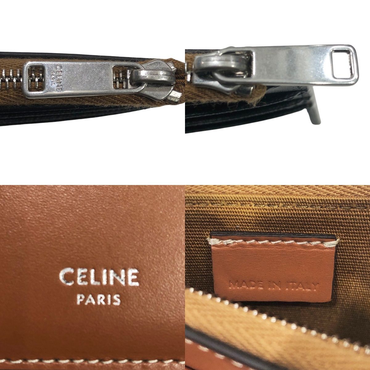 中古】 CELINE セリーヌ 10K082CZ1.04LI パース付きジップドカードホルダー トリオンフキャンバス & カーフスキン ブラウン  24032651 SA - メルカリ