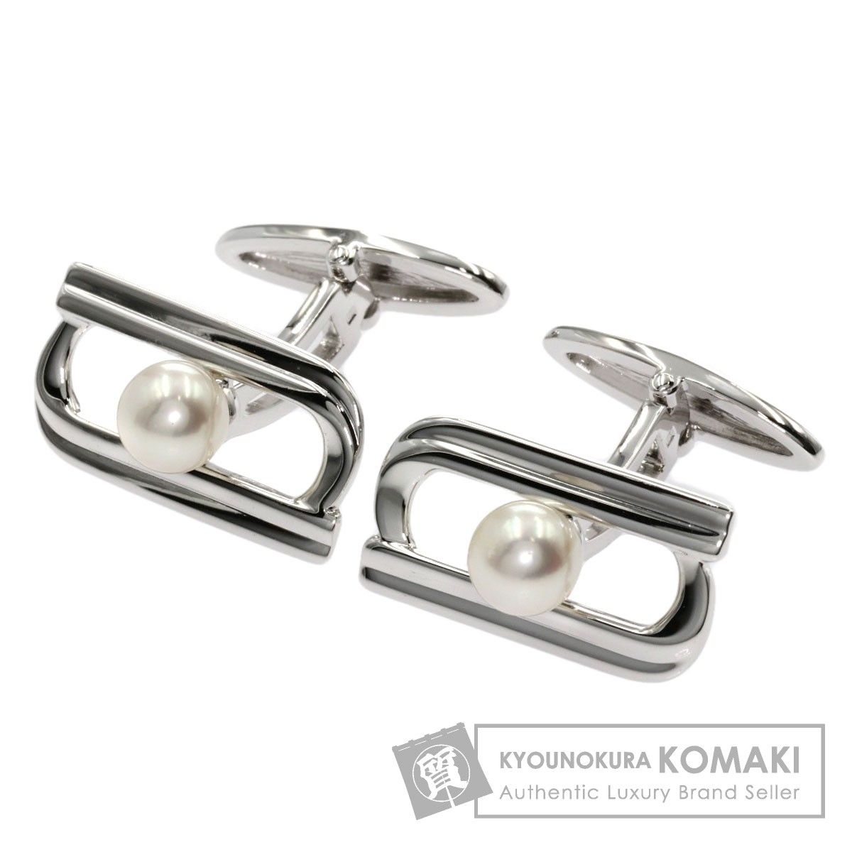 MIKIMOTO アコヤパール 真珠 カフス SV メンズ-eastgate.mk