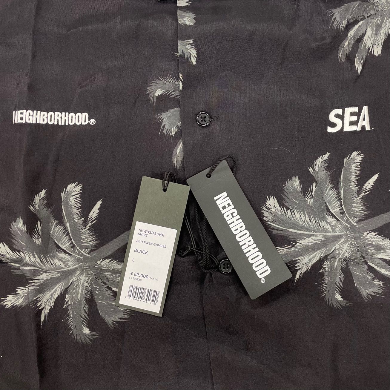 NEIGHBORHOOD x WIND AND SEA NHWDS HAWAIIAN R-ST BLACK 221FRWSN-PTM02S アロハ  ハワイアンショーツ ネイバーフッド ウィンダンシー - ブランド別