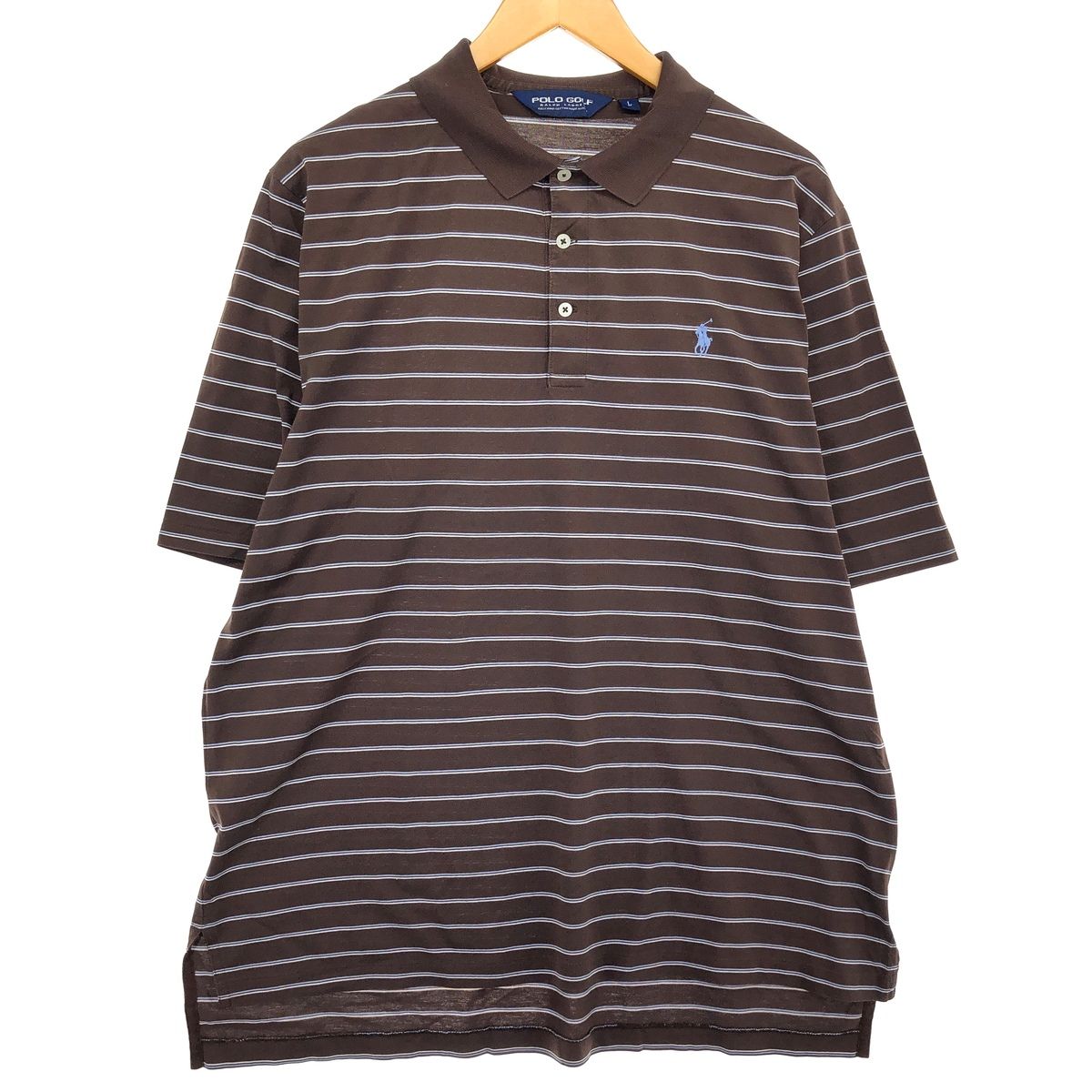 古着 ラルフローレン Ralph Lauren POLO GOLF ポロゴルフ 半袖 ボーダー ポロシャツ メンズL相当/eaa466664