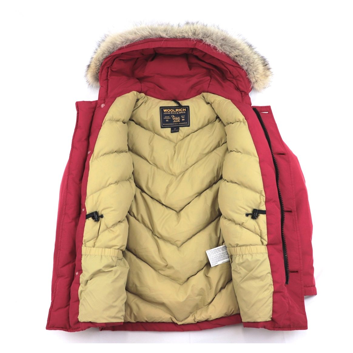 WOOLRICH オフホワイト ダウンジャケット ファー付き Woolrich John Rich & Bros. ウールリッチ ダウンジャケット