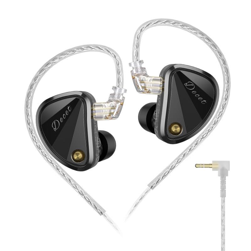 KZ Decetインイヤーモニターヘッドフォン 5つのダイナミックドライバーIEM 全周波数ステレオサウンドの鮮明さ 快適なノイズアイソレーションイヤホン ステージやスタジオ用 クラシック ノミック 1