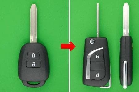 トヨタ 2ボタン B51TE ジャックナイフ型キーレス 純正品同等の基盤付き
