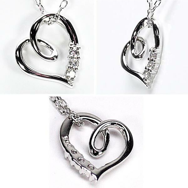プラチナ ダイヤモンドネックレス ハート♡ ツツミ オープンハート ネックレス プラチナ ダイヤモンド0.3ct
