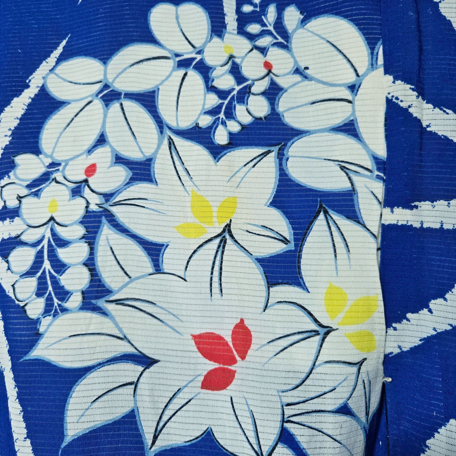 麻の葉 百合 撫子 アンティーク夏着物 絽 - メルカリ