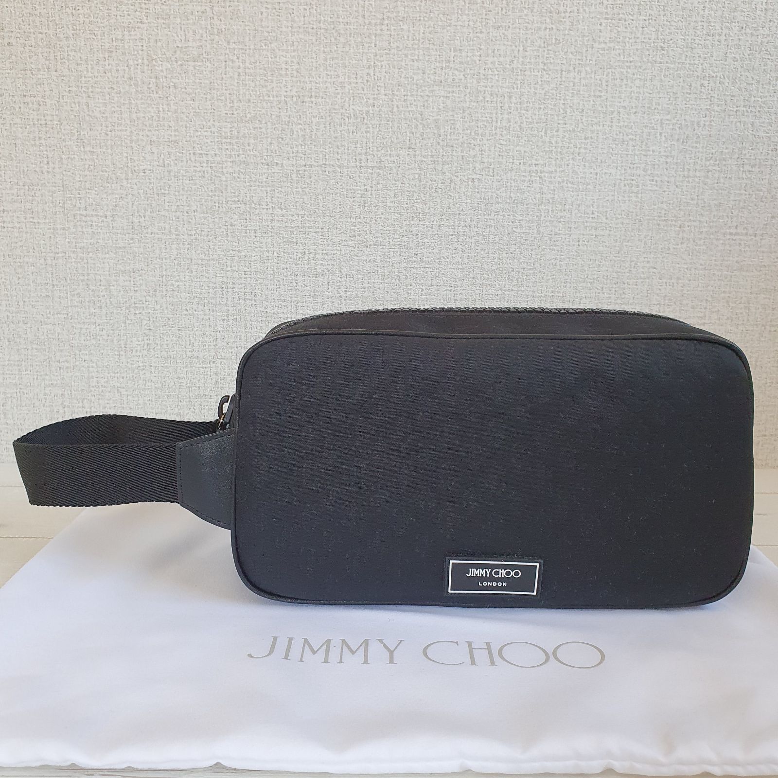 新品・未使用】Jimmy Choo DENYON JC柄 ナイロントラベルバッグ black