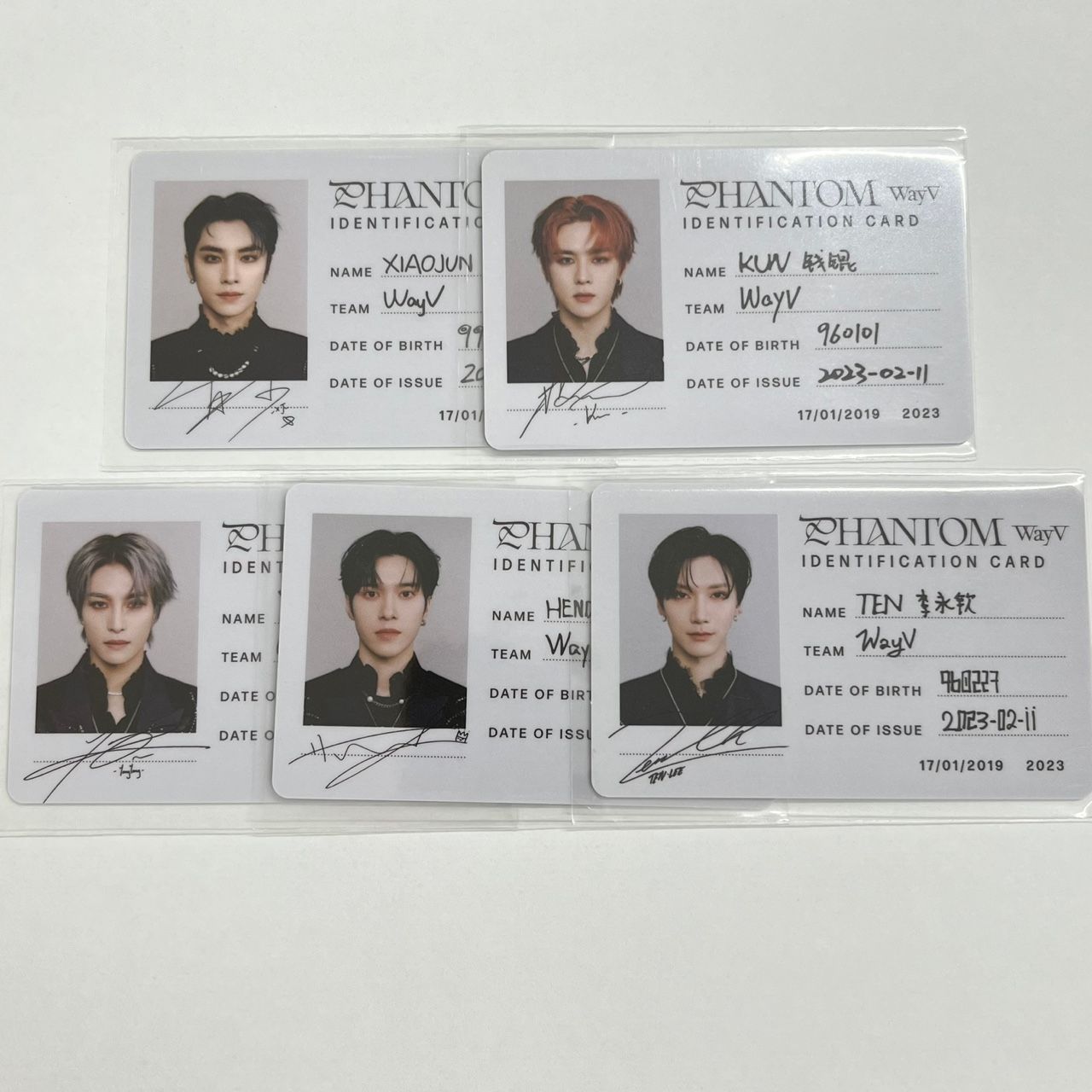 WayV Phantom IDカード 威神V NCT テン シャオジュン ヤンヤン WayV Phantom IDカード 威神V NCT テン シャオジュン ヤンヤン