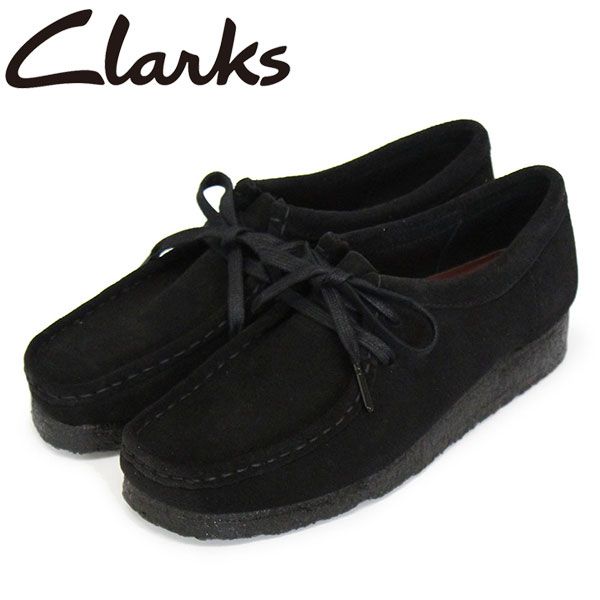 Clarks (クラークス) 26155522 Wallabee ワラビー レディースシューズ Black Suede CL043 clarks UK6-約25cm