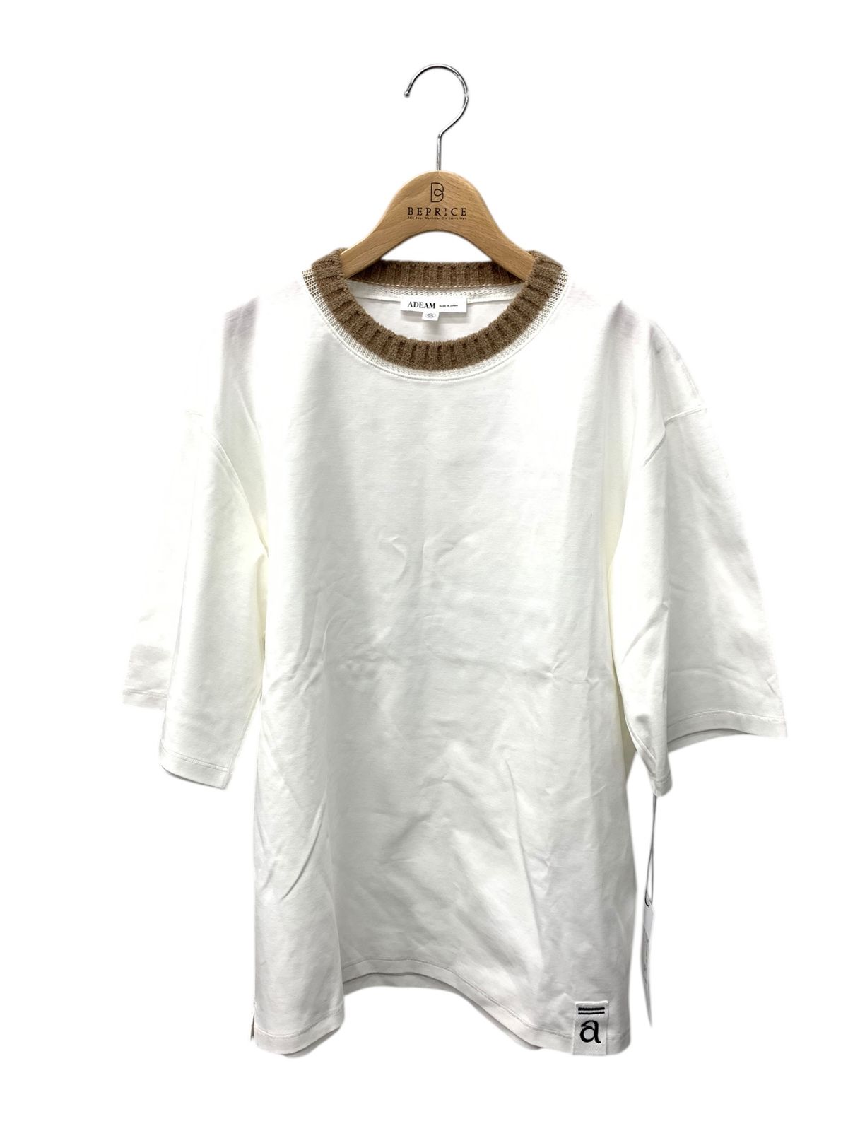 アディアム 44813 Tシャツ S ホワイト クルーネック異素材切替 ITJHCSY99PZ4