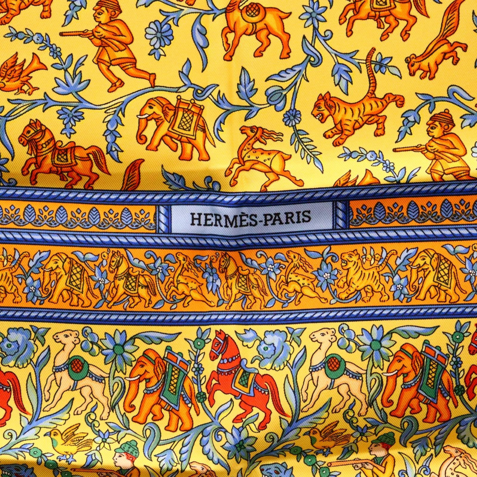 2411-56｜美品｜エルメス カレ90 ARMES DE CHASSE 美品 HERMES エルメス カレ90 インドの狩猟 CHASSE EN INDE