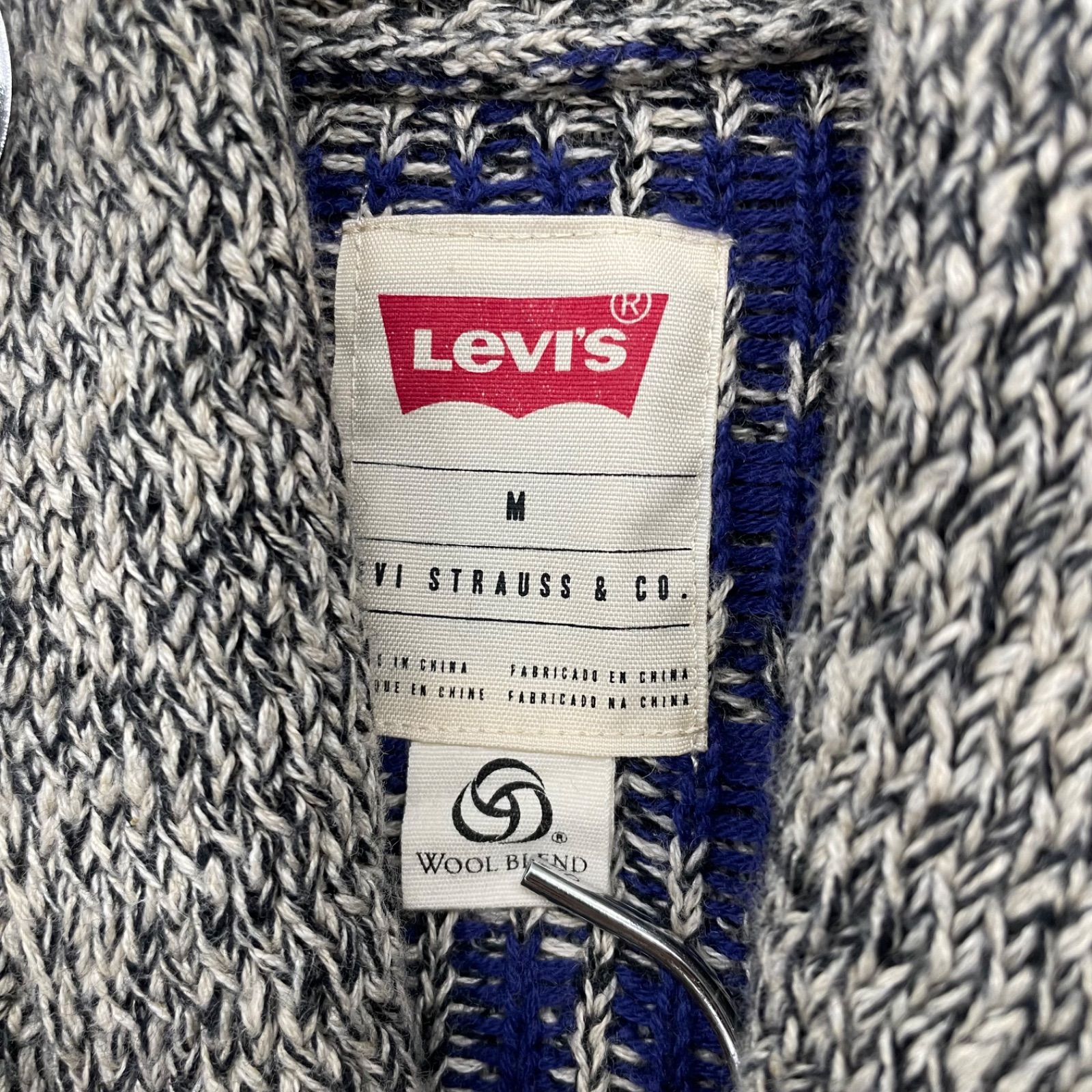 Levi's リーバイス おしゃれ 柄ニット カーディガン グレー