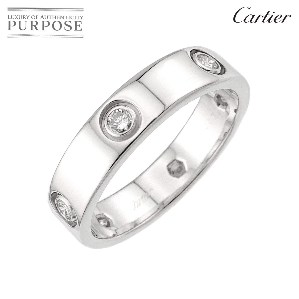 カルティエ Cartier ラブ #67 リング フル ダイヤ K18 WG