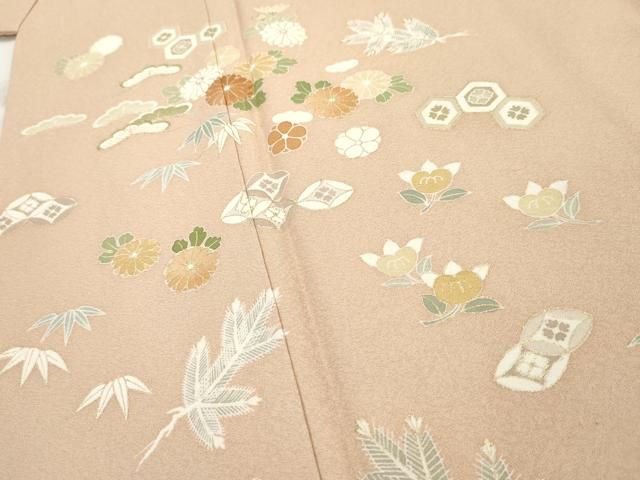 平和屋着物▽訪問着 吉祥松竹梅文 金彩 正絹 逸品 AAAZ2714cs