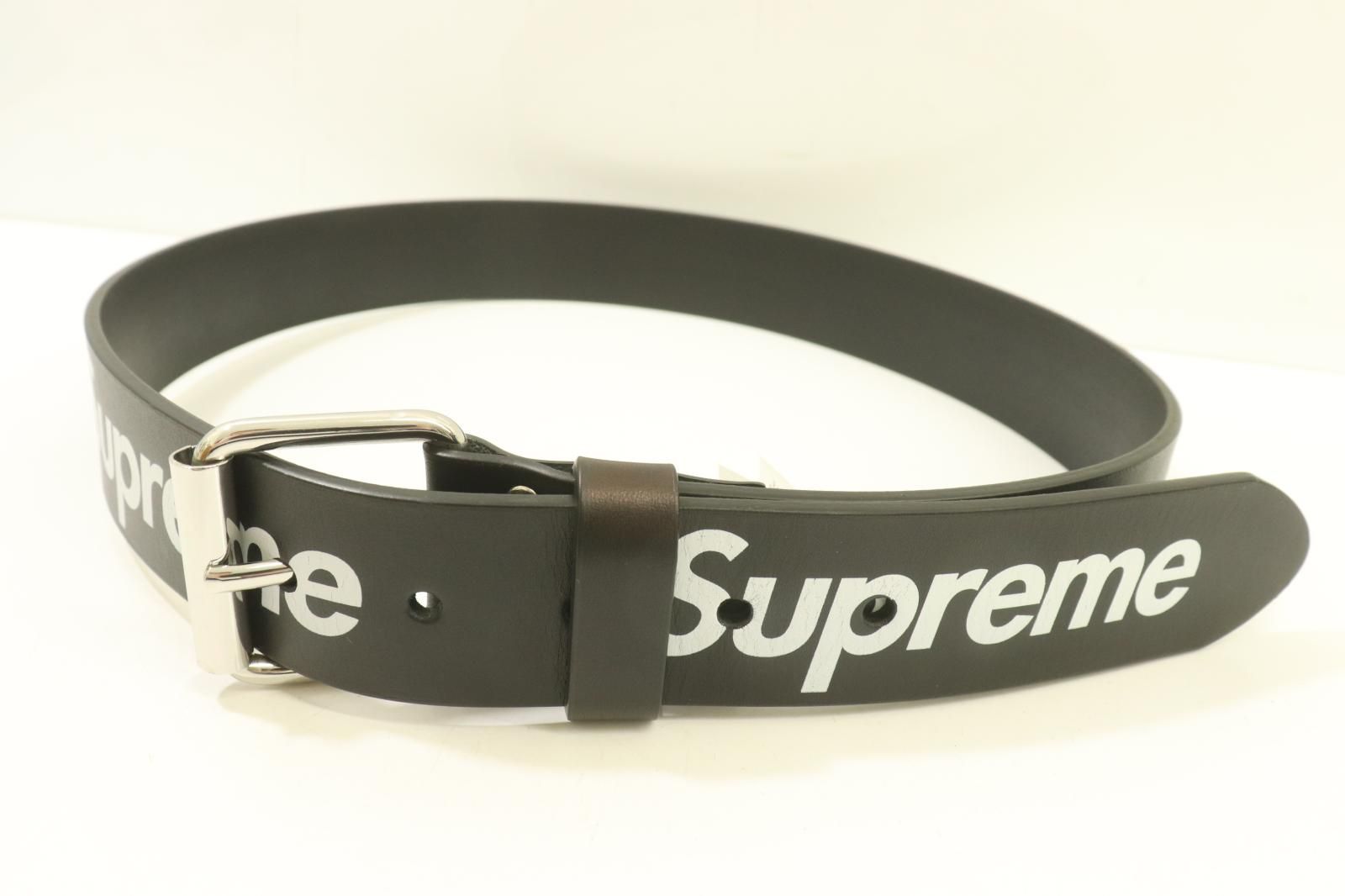 【】 Supreme メンズベルト S 22SS Repeat Leather Belt Supreme S 黒 ブラック ロゴ
