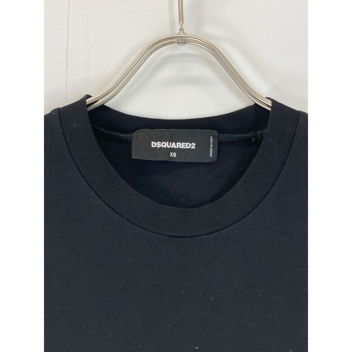 DSQUARED2 ディースクエアード 22年 S74GD0946 ブラック ロゴ クルーネック Tシャツ XS