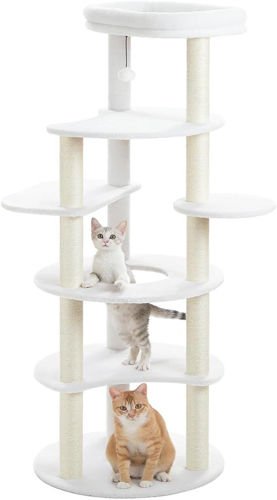 【在庫処分】PETEPELA(ぺテぺラ) キャットタワー スリム 大型猫用 猫タワー 多頭飼い おしゃれ かわいい インテリア 据置 麻紐 爪とぎ おもちゃ コンパクト 省スペース 人気 運動不足解消 倒れ