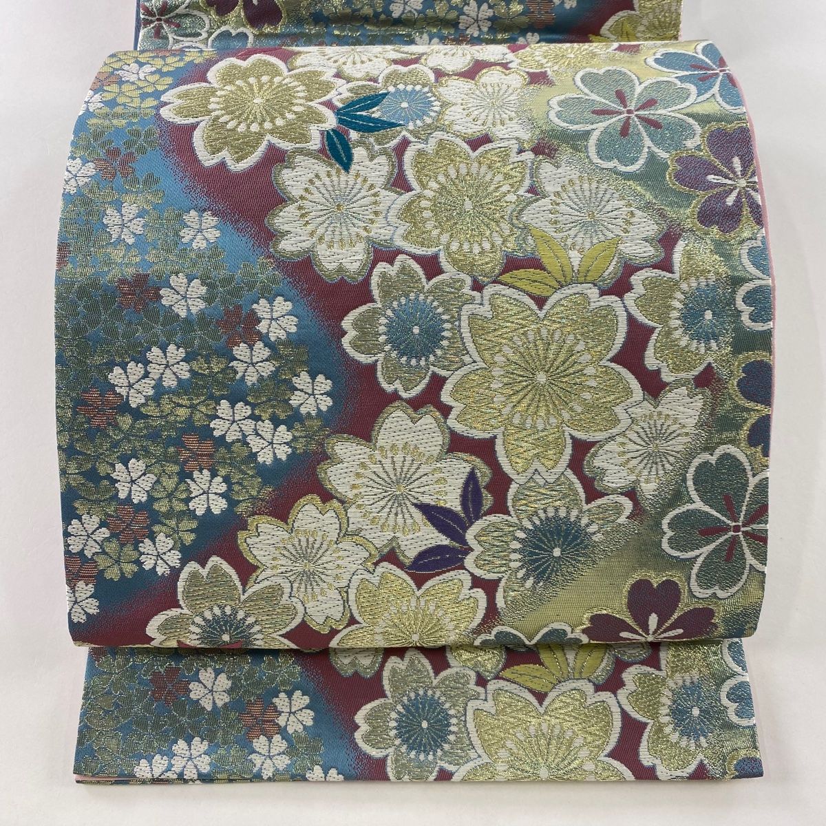 袋帯 美品 秀品 桜 霞 唐織 箔 赤紫 六通 正絹 【中古】 - メルカリ