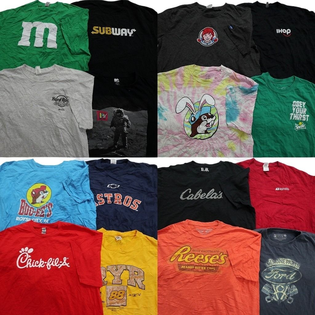 古着卸 有名企業 半袖Tシャツ 16枚セット メンズ XL バッキーズ ウェンディーズ スプライト MTV 古着 NA2665