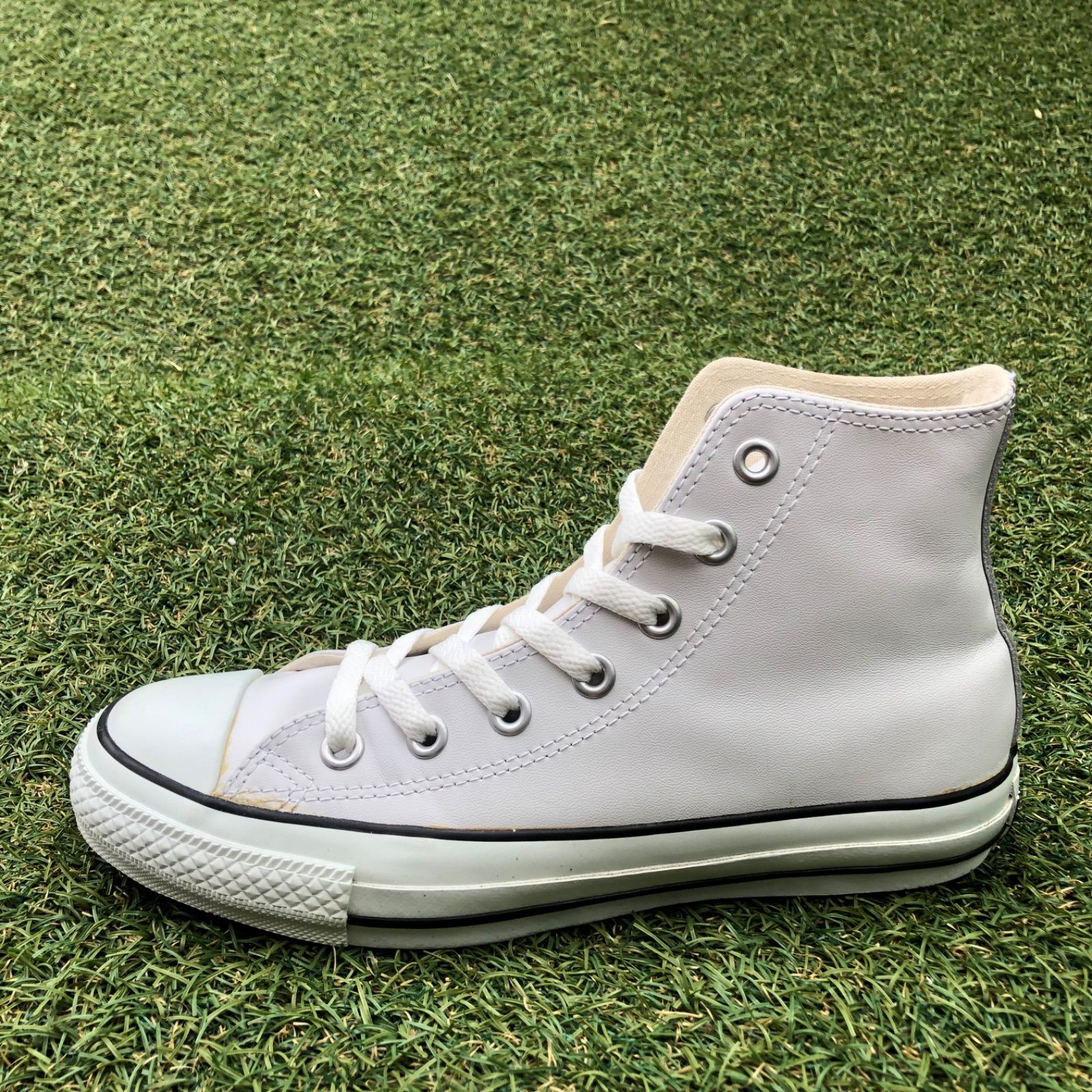 美品24.5 converseコンバース レザー オールスター ハイ HT882 - Re