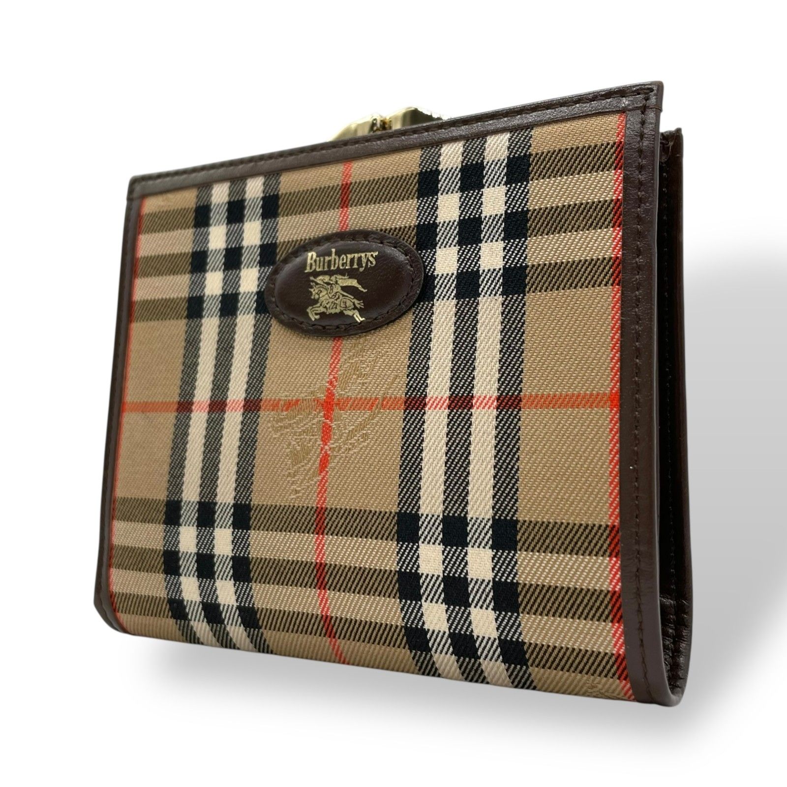 新品未使用】Burberry ノバチェック がま口 長財布 人気色イエロー