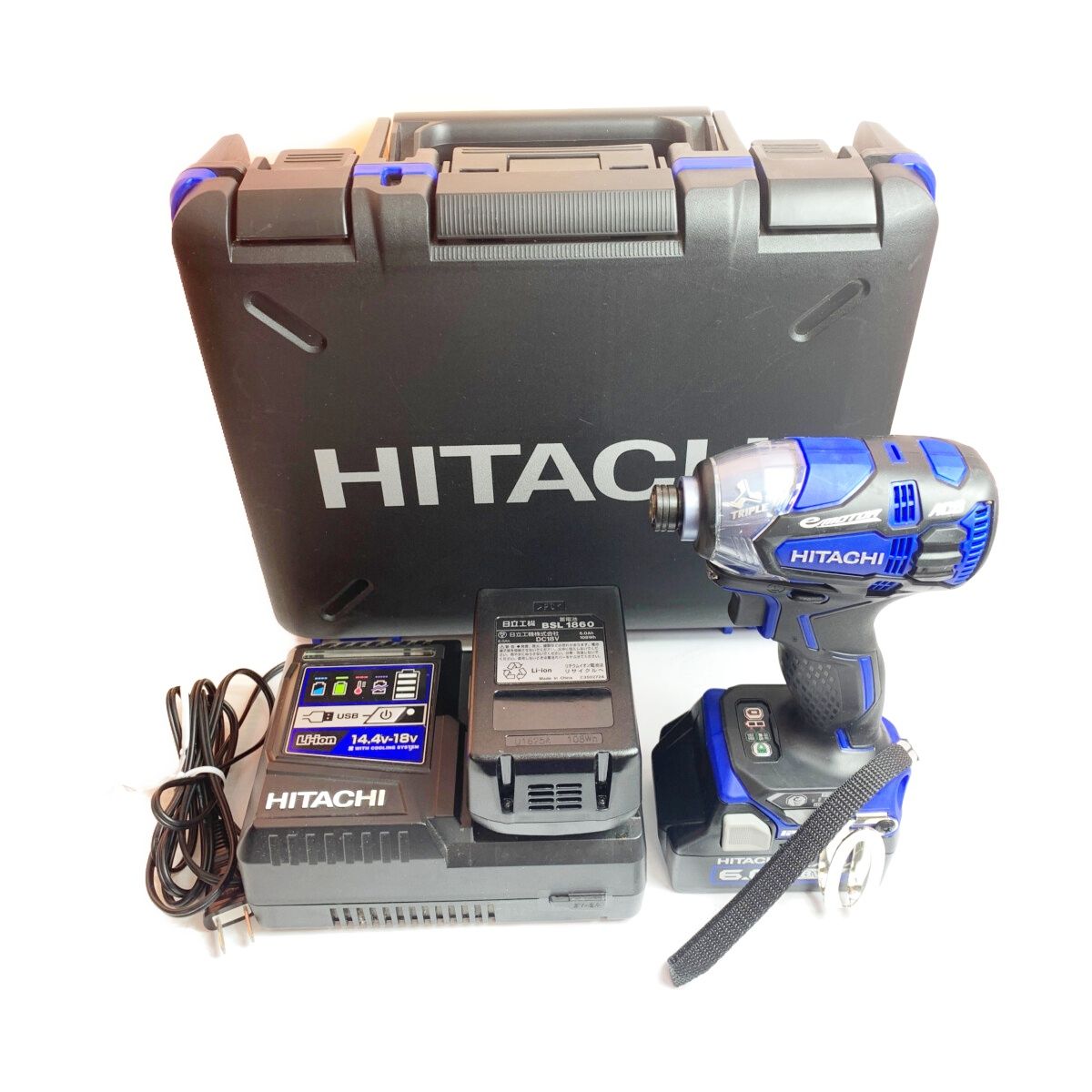 ◇◇HITACHI インパクトドライバ　充電器・充電池２個付 WH18DDL