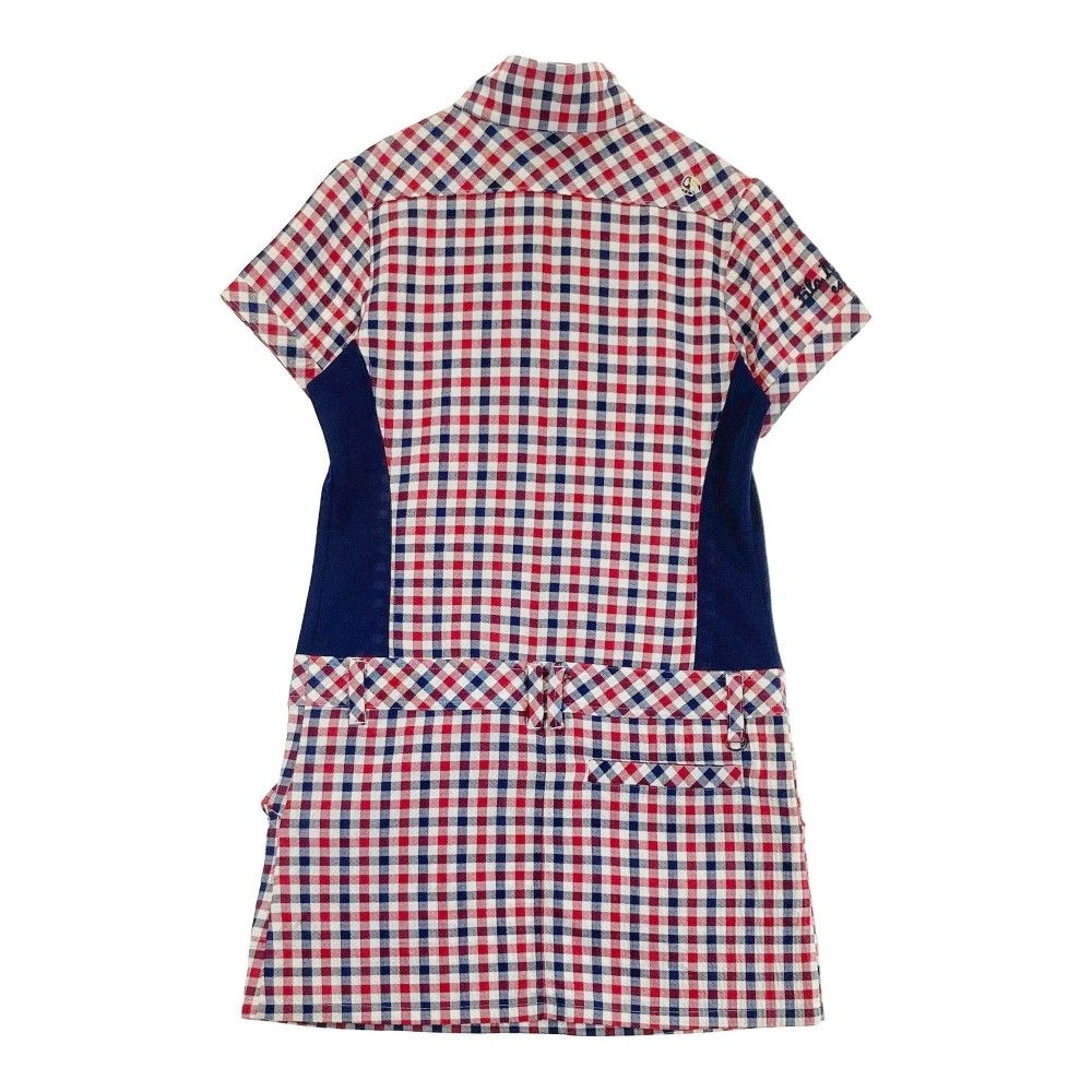 L FILA GOLF フィラゴルフ 半袖ワンピース ｌサイズ FILA GOLF フィラゴルフ ハーフジップ半袖ワンピース ストライプ