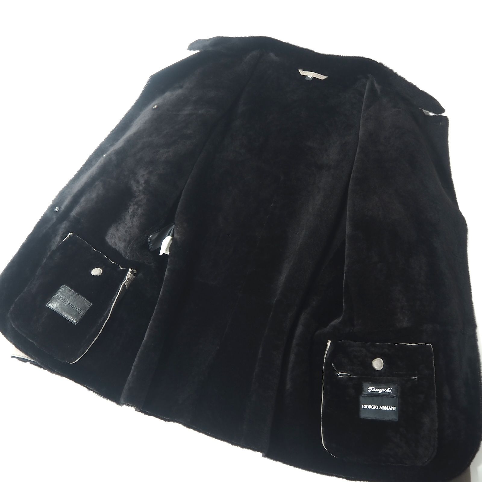 ◎ジョルジオアルマーニ GIORGIO ARMANI レザータグ 黒タグ 