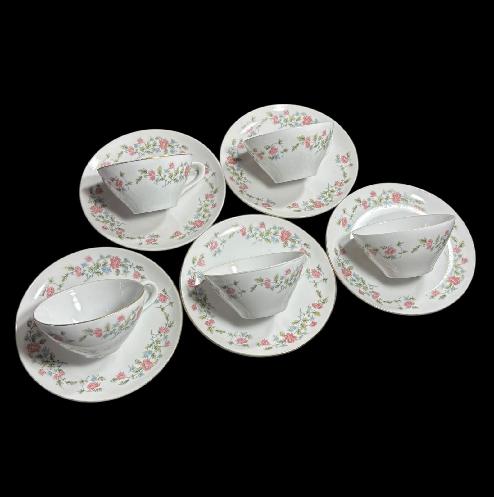 5客揃】FINE SEYEI CHINA カップ&ソーサー 花柄 セーエー陶器