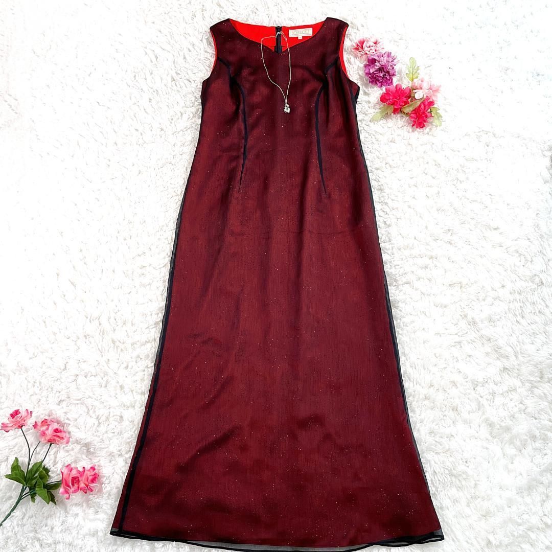✨極美品✨ SOIR DOLCE ロングワンピース フォーマル ドレス 9 レッド  