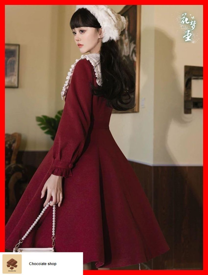 25年 全新♥ チューリップの刺繍入りコート ロリータファッション ロリータコート