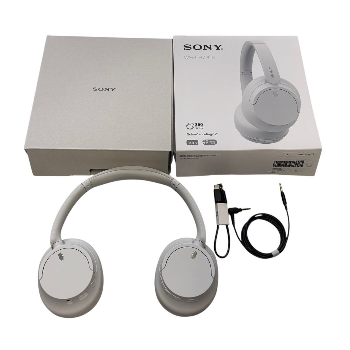 ♪3342 SONY WH-CH720N ワイヤレス ノイズキャンセリング ステレオ ヘッドセット Bluetooth ヘッドホン ソニー ホワイト YY2966