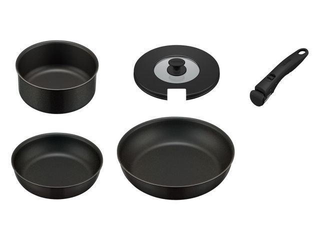 サーモス 取っ手のとれるフライパン 5点セット ブラック N