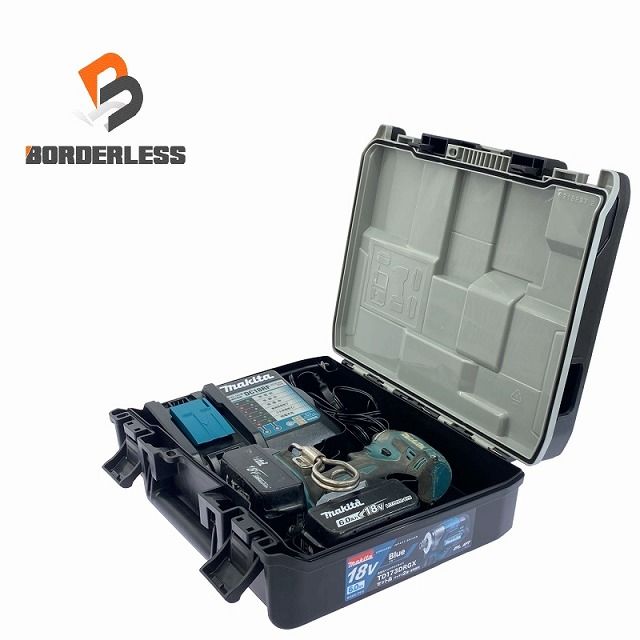 比較的 makita マキタ 18V 充電式インパクトドライバ TD173DRGX 青|ブルー バッテリー2個 18V 6.0Ah 充電器 ケース付