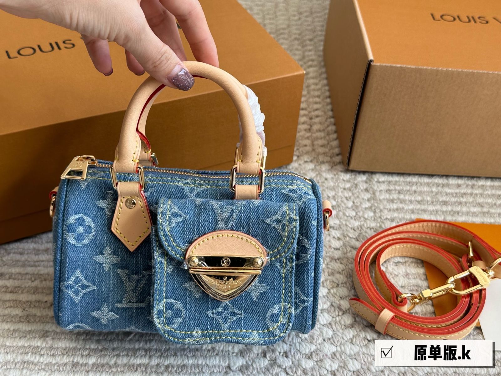 LOUIS VUITTON ナノ スピーディ デニム - レトロデニム 17×10cm